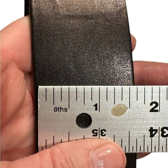 Fossil Men's Size 32 Black Wide Leather Belt Silver Buckle - Picture 9 of 9